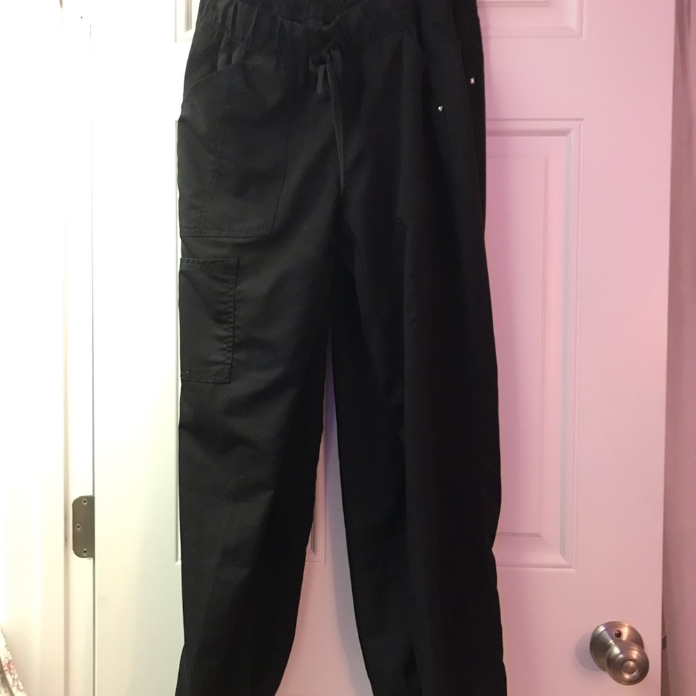 Two pairs of black nurse scrub pants